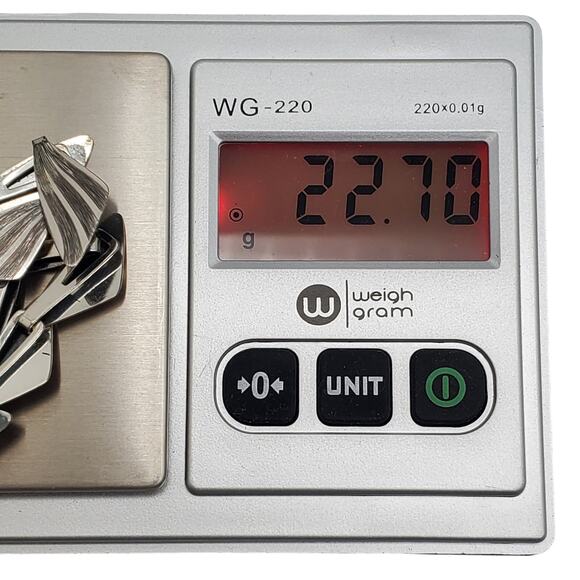 1930s Sterling Silver Deco Necklace 925 Moser Pfeil Germany Wing Fan Link 22g MP - Picture 4 of 13